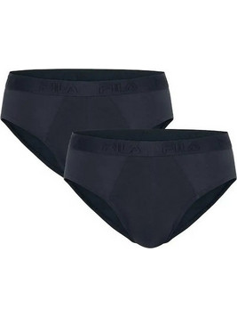 Fila Ανδρικά Σλιπ Βαμβακερά Ανθρακί 2Pack FU5382-321