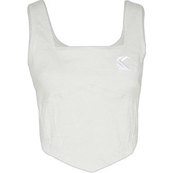 Karl Kani Γυναικείο Καλοκαιρινό Crop Top Λευκό KW231-002-1
