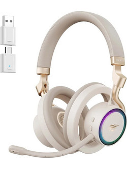 Havit Fuxi-H8 Ασύρματο Gaming Headset Over Ear Gold