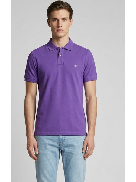 Trussardi Ανδρική Μπλούζα Polo Κοντομάνικη Μωβ 523012-28