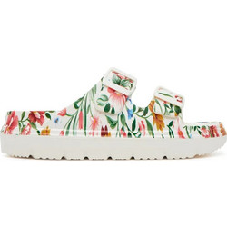 Laura Vita Nuon 17 Vert Poly Γυναικείες Παντόφλες Καλοκαιρινές Flatforms Ανατομικές Αντιολισθητικές Λευκές