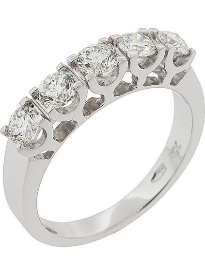 Million Diamonds Γυναικείο Δαχτυλίδι Σειρέ Μισόβερο από Λευκόχρυσο 14K με Διαμάντι 1.38CT