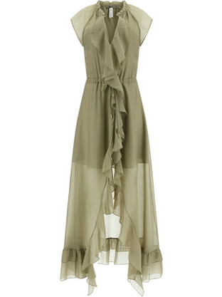 Guess Maelys Maxi Καλοκαιρινό Φόρεμα για Γάμο / Βάπτιση Χακί W6GK87W2111-G8CJ