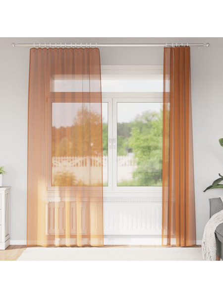 vidaXL Σετ Κουρτίνες Παραθύρου με Γάντζους 140x245 2 τμχ 4102234 Τερακότα