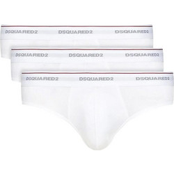 Dsquared2 Ανδρικά Σλιπ Βαμβακερά Λευκά 3Pack DCX610040-100