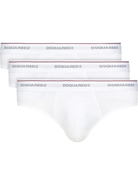 Dsquared2 Ανδρικά Σλιπ Βαμβακερά Λευκά 3Pack DCX610040-100
