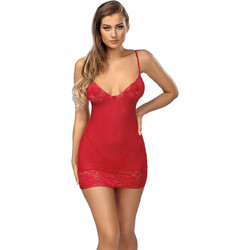 Anais Vanessa Sexy Babydoll See Through με Δαντέλα Κόκκινο 54615