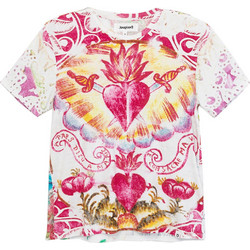 Desigual Tattoo Γυναικείο Καλοκαιρινό Top Ριπ Λευκό 21SWTKDT-1001