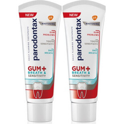Paradontax Gum+ Breath & Sensitivity Whitening Οδοντόκρεμες για Λεύκανση & Προστασία Ούλων 2x75ml