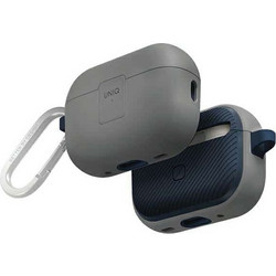 Uniq Clyde Lock Θήκη TPU με Γάντζο για Apple AirPods Pro 2 Γκρι Navy Μπλε
