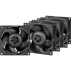Arctic S8038-10K Case Fan 80mm με Σύνδεση 4-Pin PWM 4τμχ Black