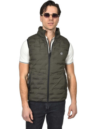 Berto Lucci Αμάνικο Ανδρικό Μπουφάν Puffer Χακί 09261-4451-5003