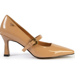 Versace 19V69 Γόβες Λουστρίνι με Λεπτό Ψηλό Τακούνι & Μπαρέτα Μπεζ AM1879-0211