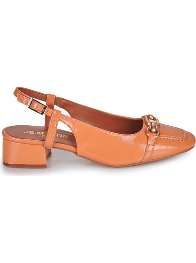 JB Martin Vivelle Γόβες Slingback Λουστρίνι με Χοντρό Χαμηλό Τακούνι Πορτοκαλί AHJ305-308-P