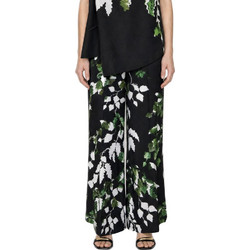 Ted Baker Ψηλόμεση Υφασμάτινη Γυναικεία Παντελόνα Relaxed Εφαρμογή Μαύρη Λευκή 284304