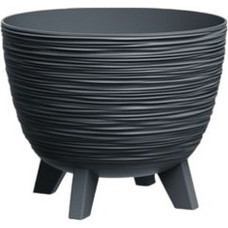 Prosperplast Furu Γλάστρα Στρογγυλή Πλαστική Μαύρη 24x19.5cm DFUR240