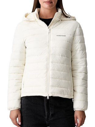 Guess Γυναικείο Μπουφάν Χειμωνιάτικο Puffer Μακρύ Εκρού W6YL09W2799-G053