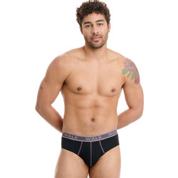 Walk Ανδρικά Σλιπ Βαμβακερά Μαύρα 2Pack W1757-0202
