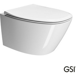 GSI Modo+/54 Swirlflush Λεκάνη Τουαλέτας Κρεμαστή χωρίς Καζανάκι με Κάλυμμα Slim Soft Close Λευκή 841500SC-300