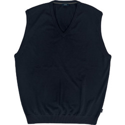 Double Ανδρική Καζάκα με V Λαιμόκοψη Navy Μπλε KNIT-8022