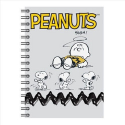 Back Me UP Peanuts Sigh Σπιράλ Τετράδιο Ριγέ B5 70 Φύλλων 2 Θεμάτων Γκρι 365-10402