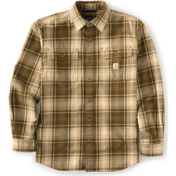 Carhartt Ανδρικό Πουκάμισο Βαμβακερό Καρό Μακρυμάνικο Κανονική Γραμμή Καφέ 107013-GN6