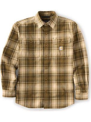 Carhartt Ανδρικό Πουκάμισο Βαμβακερό Καρό Μακρυμάνικο Κανονική Γραμμή Καφέ 107013-GN6
