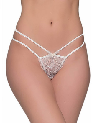 Milena By Paris Γυναικείο Sexy String με Δαντέλα Εκρού 7645