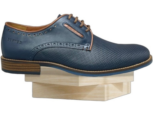Softies Ανδρικά Σκαρπίνια Derby Δερμάτινα Navy Μπλε 6154-6250