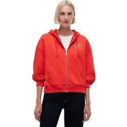 Tommy Hilfiger Γυναικεία Ζακέτα Φούτερ Μακριά με Κουκούλα και Φερμουάρ Πορτοκαλί WW0WW50938