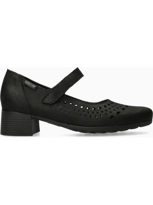 Mephisto Gilia Ανατομικές Γόβες Suede με Χοντρό Χαμηλό Τακούνι & Μπαρέτα Μαύρες