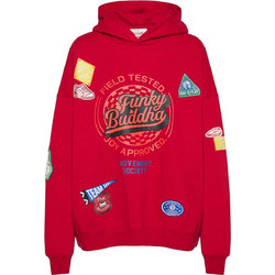 Funky Buddha Γυναικείο Φούτερ με Κουκούλα Κόκκινο FBL014-115-06