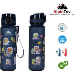 Alpintec Space Animal Παιδικό Παγούρι Πλαστικό BPA Free Navy Μπλε 500ml