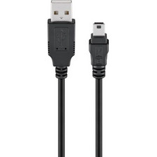 Goobay 93623 Καλώδιο USB-A Male 2.0 to USB-B Mini Male 1.5m Black