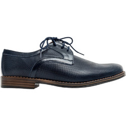 Northway Ανδρικά Σκαρπίνια Derby Δερμάτινα Navy Μπλε Καφέ 438