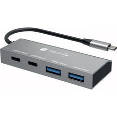 Techly HUB4AC2 USB Hub 3.0 USB-C με 4 Θύρες USB-A / USB-C
