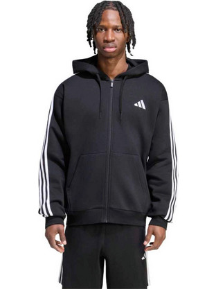 Adidas Ανδρική Ζακέτα Φούτερ με Κουκούλα και Φερμουάρ Μαύρη KY6559