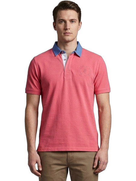 MCS Ανδρική Μπλούζα Polo Κοντομάνικη Ροζ ALCN467-L0012891