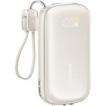 Baseus EnerFill FC21 QPow 3 Ultra Power Bank 10000mAh 45W με Ενσωματωμένα Καλώδια USB-C & Lightning Natural Titanium