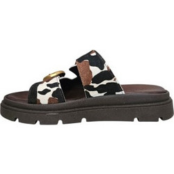 Commanchero Γυναικεία Σανδάλια Suede Σοκολατί Λευκά 51489-7273