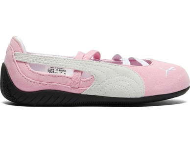 Puma Παιδικές Μπαλαρίνες Δερματίνη Ανατομικές με Λάστιχο Ροζ Λευκές 406884-03