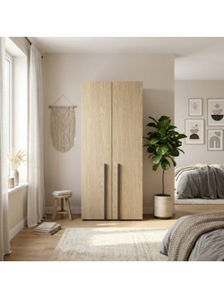 InsideHome Δίφυλλη Ντουλάπα Ρούχων Nael Φυσικό Χρώμα 100x60x200cm 0181.GM15