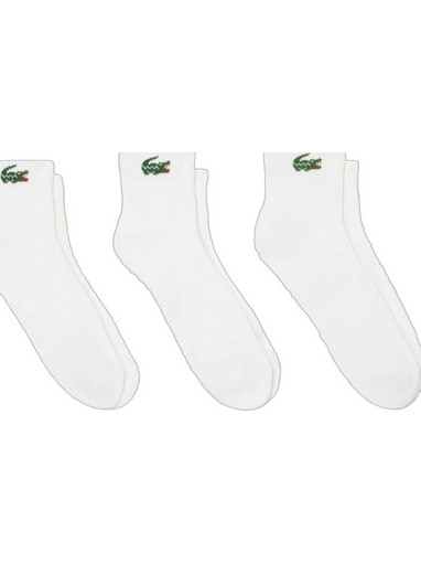 Lacoste Ανδρικές Κάλτσες Ψηλές Λευκές 3Pack RA9184-001