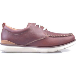 Clarks Edgewood Mix Mahogany Ανδρικά Μοκασίνια Boat Shoes Δερμάτινα Καφέ 26133790