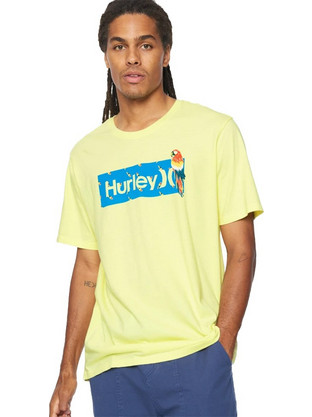 Hurley Ανδρικό Αθλητικό T-Shirt Κίτρινο CZ6030-H704