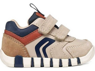 Geox Iubidoo Παιδικά Sneakers Μπεζ Navy Μπλε Καφέ B3555D05422C6181