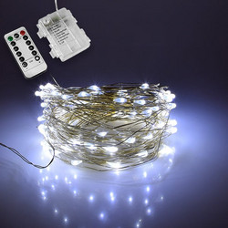 Globostar 100 Χριστουγεννιάτικα Λαμπάκια LED σε Σύρμα Μπαταρίας Εξωτερικού Χώρου Ψυχρά Λευκά 10m 79781