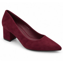 Elenross Γόβες Suede με Χοντρό Χαμηλό Τακούνι Μπορντό GS10290W-BUR