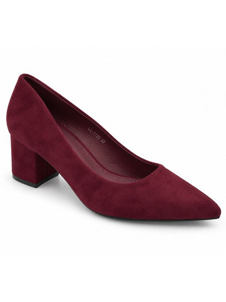 Elenross Γόβες Suede με Χοντρό Χαμηλό Τακούνι Μπορντό GS10290W-BUR
