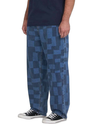 Volcom Carrau Ανδρικό Τζιν Παντελόνι Κανονική Εφαρμογή Navy Μπλε A1932601-LZR